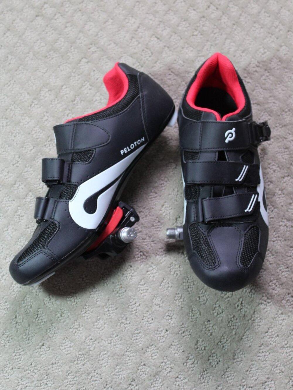 Peloton Cycling Black Bike Shoes With Cleats Size 46 - Barely Worn!